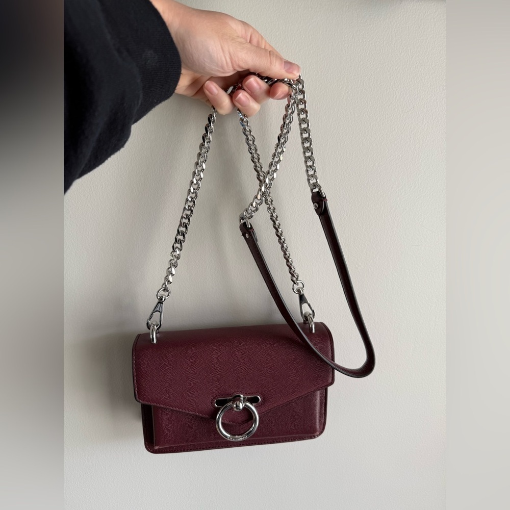 Rebecca Minkoff Jean Crossbody Chain Strap Mini Purse in Burgundy - Picture 12 of 16